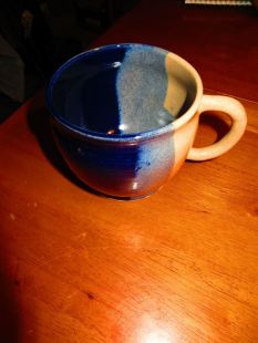 jake - white and blue mug